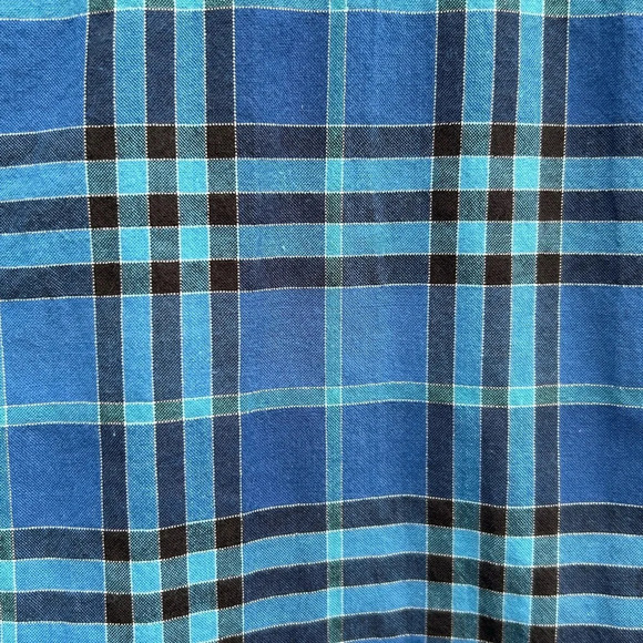 Burberry Blue Plaid Check Button Down Shirt, size Small - Picture 8 of 8